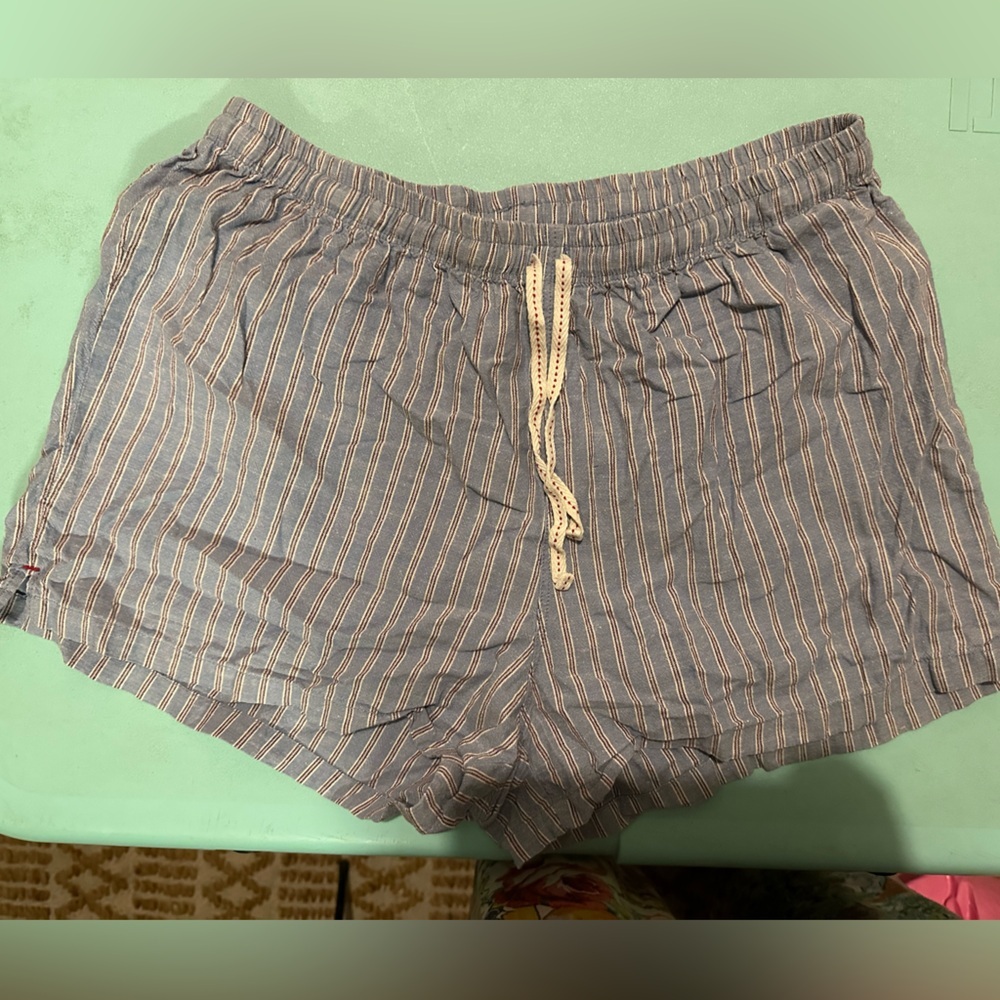 Uniqlo Blue and Pink Striped Women's Athletic Shorts